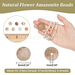 4 Strands Natural Flower Amazonite Beads Strands&nbsp;G-NB0005-09A