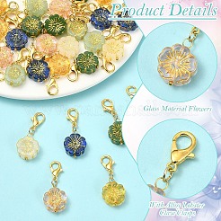 30Pcs 6 Styles Glass Pendant Decorations&nbsp;HJEW-YW00376