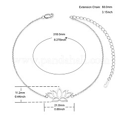 Rhodium Plated 925 Sterling Silver Link Anklets&nbsp;JA123A