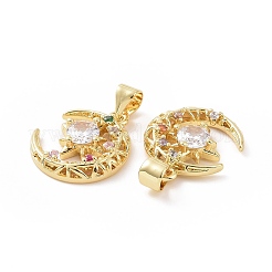 Brass Micro Pave Cubic Zirconia Pendants&nbsp;ZIRC-P106-35G