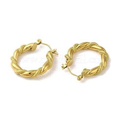 女性用304ステンレスフープピアス  リング  ゴールドカラー  28.5x4.5mm&nbsp;EJEW-B054-18G-02