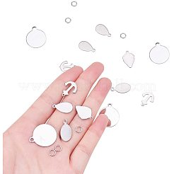 ステンレススチールペンダント  ステンレス鋼色  13~25x10~20x0.8~1mm  穴：1~2mm&nbsp;STAS-PH0013-02