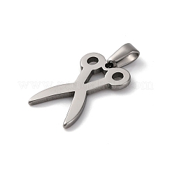 304ステンレスペンダント  はさみ形  ステンレス鋼色  20x13x1.5mm  穴：6x3mm&nbsp;STAS-I127-028P