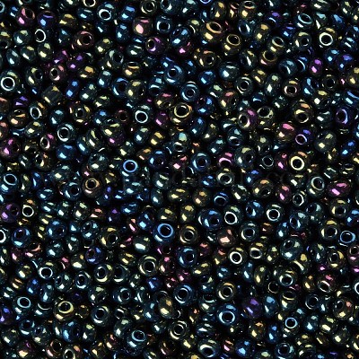 8/0 ガラスシードビーズ  アイリスラウンド  カラフル  3mm  穴：1mm  約10000個/ポンド&nbsp;SEED-A009-3mm-605-1