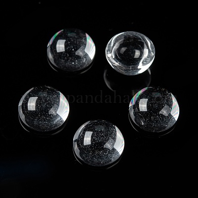 透明な半円形のガラスカボション  透明  10~11x5~6mm&nbsp;GGLA-R027-10mm-1