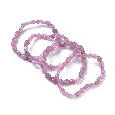 Natural Rose Quartz Bead Stretch Bracelets&nbsp;X-BJEW-K213-30-1