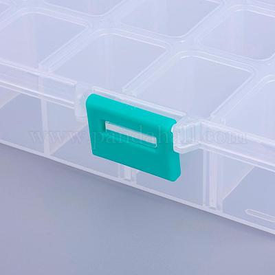 オーガナイザー収納プラスチックボックス  調整可能な仕切りボックス  長方形  ホワイト  21.8x11x3cm  コンパートメント：3x2.5センチメートル  24区画/ボックス&nbsp;CON-X0002-04-1