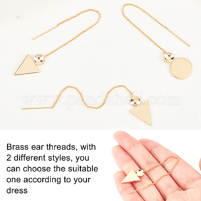 12Pcs 2 Styles Brass Stud Earring Findings&nbsp;KK-UN0001-09-1
