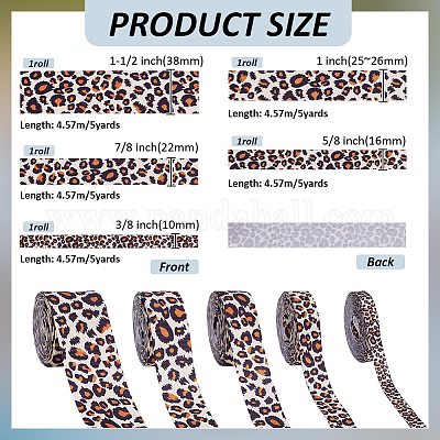 5 Rolls 5 Styles 5Yard Polyester Ribbons&nbsp;SRIB-FG0001-34-1