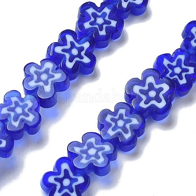 Handmade Millefiori Lampwork Beads Strands&nbsp;LAMP-F035-09D-1