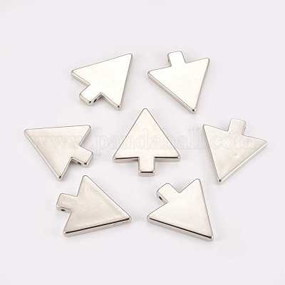 CCBプラスチックペンダント  三角形  プラチナ  38.5x34x4mm  穴：2mm&nbsp;CCB-K007-62P-1