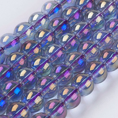 Electroplate Glass Beads Strands&nbsp;GLAA-K025-FR-8mm-A02-1