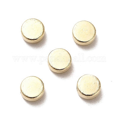 CCBプラスチックビーズ  フラットラウンド  ゴールドカラー  6x3mm  穴：1.4mm&nbsp;CCB-A001-05G-1