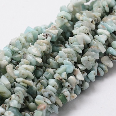 Natural Larimar Chip Bead Strands&nbsp;G-M298-13-1