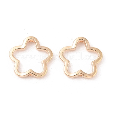 Ccbプラスチックビーズフレーム  花  ゴールドカラー  16x3mm  穴：1.4mm  内径：10x14mm&nbsp;CCB-N006-50G-1