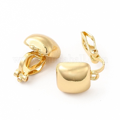 Alloy Clip-on Earring Findings&nbsp;PALLOY-M208-05G-1