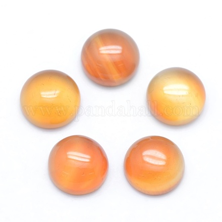 天然石カーネリアンカボション  フラットラウンド  染め  8x3~4mm&nbsp;G-E492-H-03-1