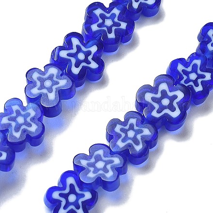 Handmade Millefiori Lampwork Beads Strands LAMP-F035-09D-1