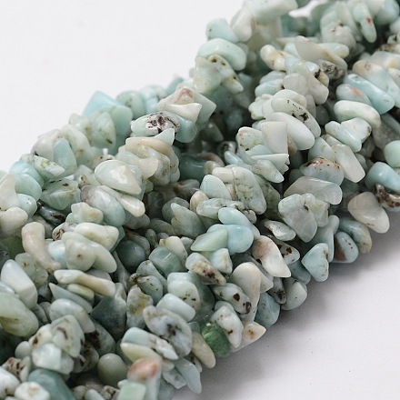 Natural Larimar Chip Bead Strands&nbsp;G-M298-13-1