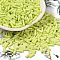 Baking Paint Glass Twist Bugle Beads, Round Hole, Yellow Green, 7x2mm, Hole: 0.8mm, about 13636pcs/pound