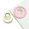 Round Brass Stamp Heads, Golden, Ice Cream, 25mm
