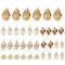 Shell Pendants, with Copper Wire, Silver, 26.5~39.3mm, Hole: 2mm