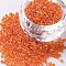 Round Glass Seed Beads, Transparent Colours Rainbow, Round, Orange Red, 12/0, 2mm, Hole: 1mm, about 30000pcs/pound