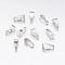 Iron Snap on Bails, Silver Color Plated, 8.5x3.5x4mm, Hole: 2.5x7.5mm