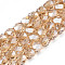 Electroplate Transparent Glass Beads Strands, Faceted, Column, BurlyWood, 5.5x5mm, Hole: 1.2mm, about 99pcs/strand, 21.85 inch(55.5cm)