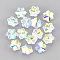 Glass Rhinestone Charms, Ice Flower, Crystal AB, 14x12x7mm, Hole: 1.4mm
