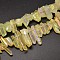 Electroplated Natural Quartz Crystal Beads Strands, Nuggets, Tusk Shape, AB Color, Dyed, 7~15x18~60mm, Hole: 1mm, about 46pcs/strand, 16 inch