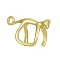 Cat Shape Alloy Clip-on Earrings, with Rhinestone, Light Gold, 23x13mm