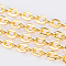 Iron Cable Chains, Unwelded, with Spool, Flat Oval, Cadmium Free & Lead Free, Golden, 3x2.2x0.6mm, about 328.08 Feet(100m)/roll