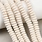 Natural Lava Rock Beads Strands, Dyed, Flat Round/Disc, White, 8~8.5x3~4mm, Hole: 2mm, about 54~60 pcs/Strand, 7.87 inch(20 cm)