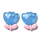 Translucent Resin Cabochons, Flower, Cornflower Blue, 19x16x5.5mm