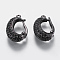 Brass Micro Pave Cubic Zirconia Enhancer Shortener Bails, Hinged Pendant Bails, with Loop, Gunmetal, 20.5x6x13.5mm, Hole: 1.2mm