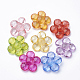 透明なアクリルビーズ  花  ミックスカラー  36x35x14mm  穴：3.5mm  約75個/500g&nbsp;TACR-T002-17-1