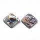 アワビ殻/パウア殻ビーズ  菱形  15.5x15.5x3.5mm  穴：1mm&nbsp;SSHEL-T008-15-2