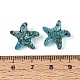 ピカソの透明ガラスビーズ  ヒトデ  ダークターコイズ  14.5~15x16x8.5~9mm  穴：1~1.1mm  約375個/ポンド&nbsp;SEED-N012-02C-3