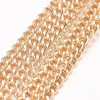アイアン製ツイストチェーンカーブチェーン  溶接されていない  ゴールドカラー  4x3mm&nbsp;CH-L001-15G