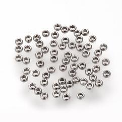 Tarnish Resistant 304 Stainless Steel Spacer Beads, Rondelle, Stainless Steel Color, 1.5x0.8mm, Hole: 0.8mm