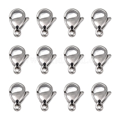 Tarnish Resistant Polished 316 Surgical Stainless Steel Lobster Claw Clasps, Parrot Trigger Clasps, Stainless Steel Color, 11x7x3.5mm, Hole: 1mm