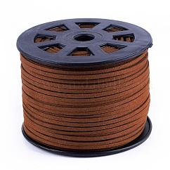 Faux Suede Cords, Faux Suede Lace, Saddle Brown, 1/8 inch(3mm)x1.5mm, about 96.24~98.43 Yards(88~90m)/Roll