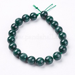 天然石マラカイト天然石ビーズ連売り  ラウンド  グリーン  9~10mm  穴：1mm  19個/連  8インチ&nbsp;G-I001-9mm-01