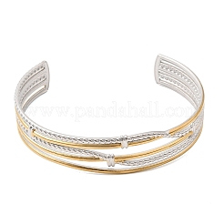 Two Tone 304 Stainless Steel Multi-strand Cuff Bangles for Women&nbsp;SA-CBA82C8-06GP
