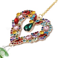 Alloy Rhinestone & Glass Teardrop Charm Suncatchers&nbsp;HJEW-E013-04G-B