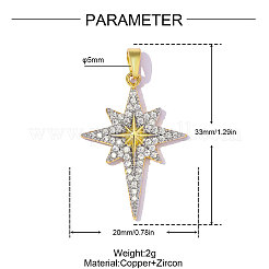 Brass Micro Pave Clear Cubic Zirconia Pendants&nbsp;CU-OY001-53G