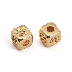 Brass Micro Pave Clear Cubic Zirconia Beads&nbsp;ZIRC-L091-020G