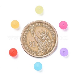 クリアアクリルボールビーズ  つや消しスタイル  ラウンド  ミックスカラー  6mm  穴：1mm  約4200個/500g&nbsp;FACR-R021-6mm-M