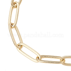 Rice Natural Cultured Freshwater Pearl & Brass Paperclip Chain Bracelets for Women&nbsp;BJEW-JB13543-02